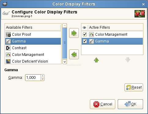 The “Gamma” dialog